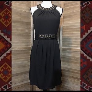 Rachael & Chloe Black Tunic Dress with Bronze Studded Detail, Large